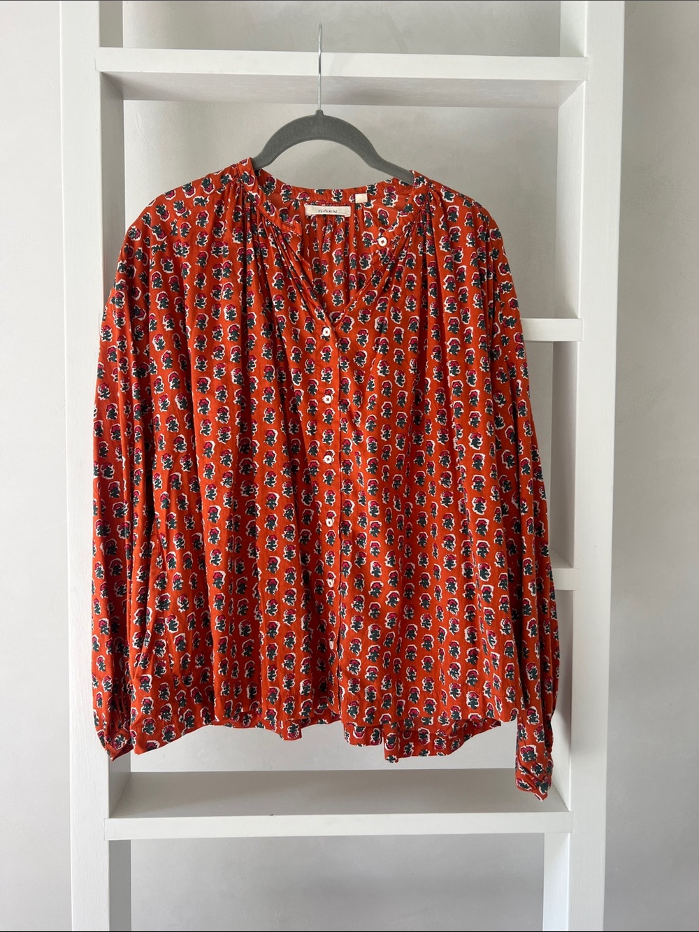 Doen Jane top in calico Red Printed Long-Sleeve Blouse